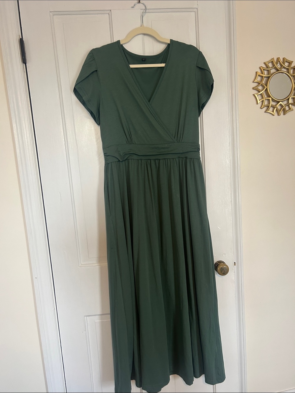 Amazon Women's Dark Green Wrap Maxi Dress
